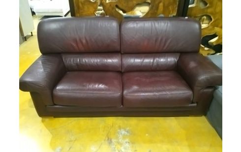 CANAPE CUIR BORDEAUX