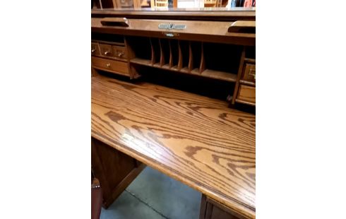 BUREAU CYLINDRE AMÉRICAIN+FAUTEUIL CLÉ OK