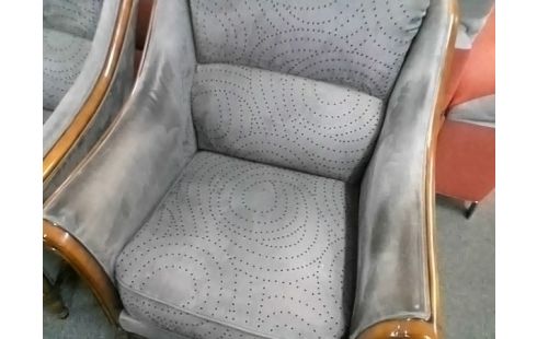 CANAPE 2P GRIS + 2 FAUTEUILS (QLQS TRACES D'USURE) BE)