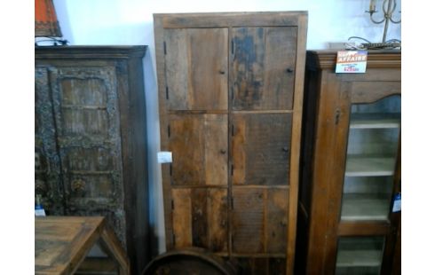 MEUBLE CASIER 8 PORTES BOIS BRUT