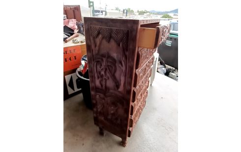 SEMAINIER AFRICAIN BOIS SCULPTÉ