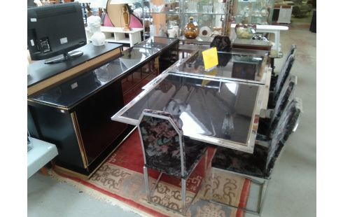 SALLE A MANGER ANNEES 80 TYPE MAISON JANSSEN TABLE+6CH+ENFILADE