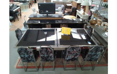 SALLE A MANGER ANNEES 80 TYPE MAISON JANSSEN TABLE+6CH+ENFILADE