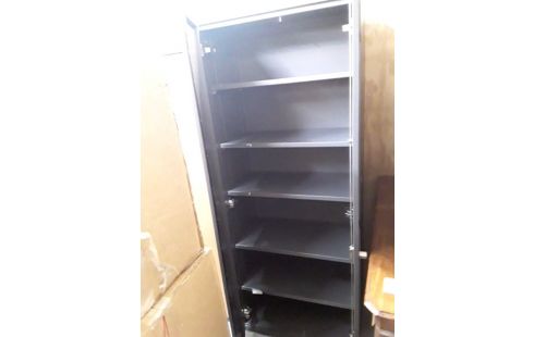 ARMOIRE DE BUREAU METALLIQUE GRISE 2P + CLE .