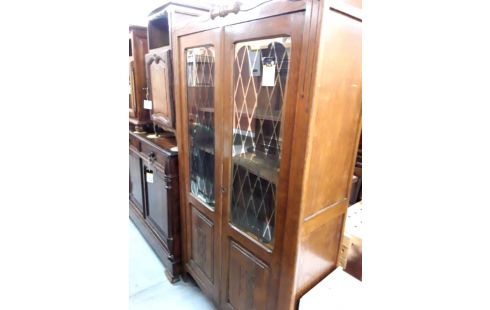 VITRINE BIBLIOTHEQUE CHENE 2P + CLE