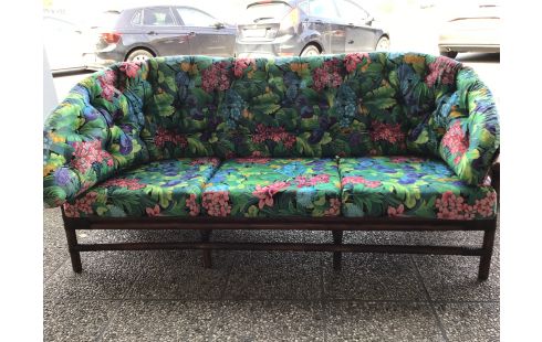 CANAPE 3 PLACES BAMBOU FLEURIS