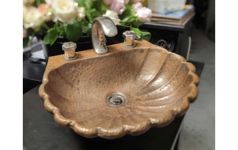 LAVE MAIN COQUILLAGE EN CUIVRE