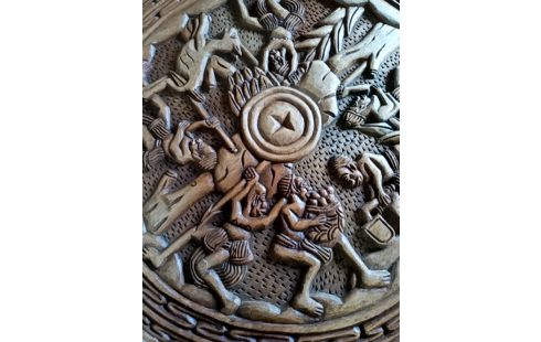 TABLE BASSE AFRICAINE BOIS SCULPTÉ