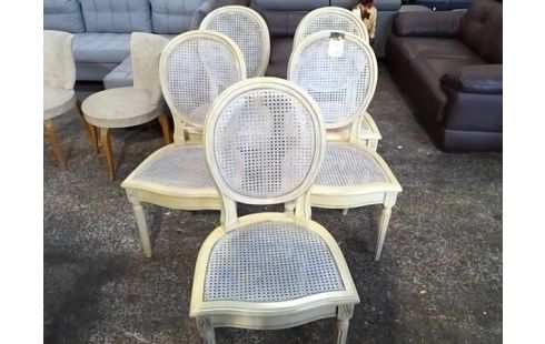 CHAISE MEDAILLON CANNEE BLANCHE X 5