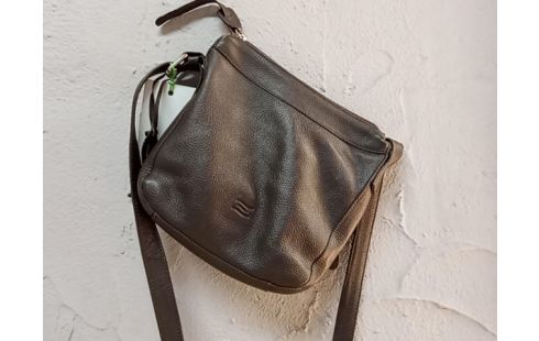 SAC BANDOULIERE CUIR BRUN