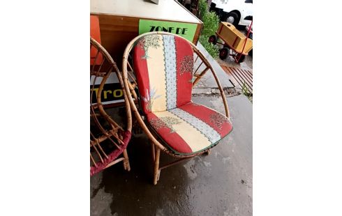 FAUTEUIL ROTIN CLAIR