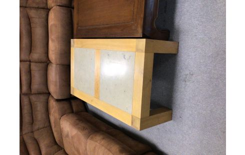 TABLE DE SALON TECK AVEC MARBRE