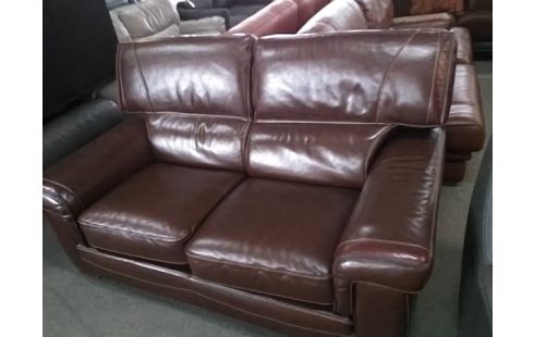 CANAPE CUIR 3P+2P BORDEAUX