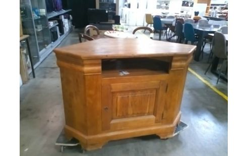 MEUBLE TELE D'ANGLE CHENE MASSIF + CLES