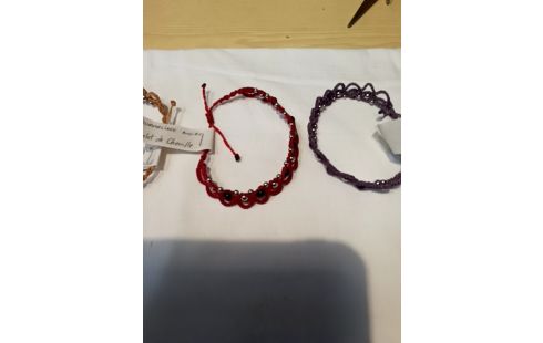 BRACELET DE CHEVILLE 'PIERRE ET MACRAMÉ