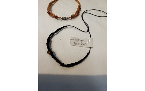 COLLIER BIJOUX R.D.COU PIERRE MACRAMÉ