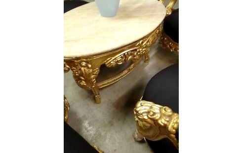 SALON ROCOCO TISSU BLEU 6 PIECES