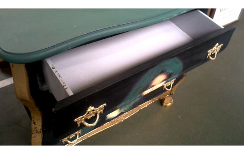 NÄHSCHRÄNKCHEN GRÜN SCHWARZ 3 SCHUBLADEN