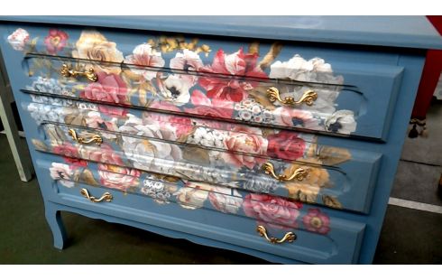 FRISIERKOMMODE, , NÄHSCHRÄNKCHEN HELL BLAU 3 SCHUBLADEN