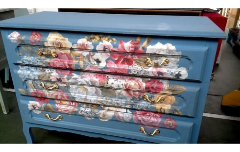 FRISIERKOMMODE, , NÄHSCHRÄNKCHEN HELL BLAU 3 SCHUBLADEN