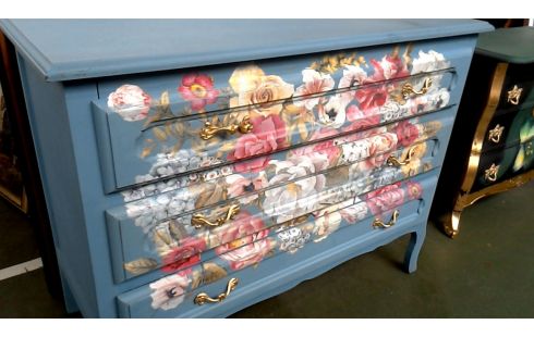 FRISIERKOMMODE, , NÄHSCHRÄNKCHEN HELL BLAU 3 SCHUBLADEN