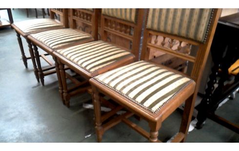 4 STOELEN STIJL HENRI II GROEN FLUWEEL