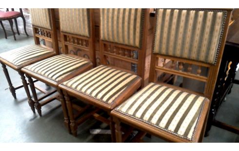 4 STOELEN STIJL HENRI II GROEN FLUWEEL