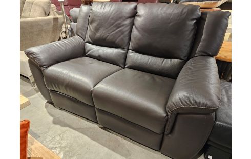 493 CANAPE 2 PLACES RELAX ELCTR.CUIR BRUN