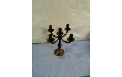 KERZENSTÄNDER 5-ARMIG MESSING GESCHWUNGEN