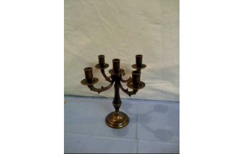 KERZENSTÄNDER 5-ARMIG MESSING GESCHWUNGEN