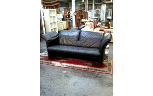 SOFA 2,5 - SITZER LEDER SCHWARZ