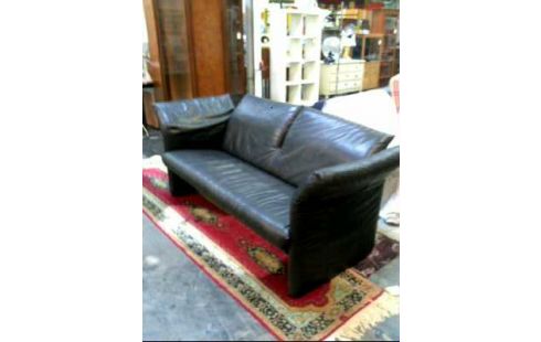 SOFA 2,5 - SITZER LEDER SCHWARZ