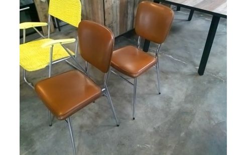 2 CHAISES FORMICA MARRON