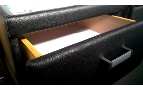 NACHTTISCH SCHWARZ KUNSTLEDER 1 SCHUBLADE ZOPF EIS DAS STÜCK