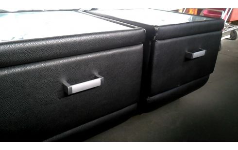 NACHTTISCH SCHWARZ KUNSTLEDER 1 SCHUBLADE ZOPF EIS DAS STÜCK