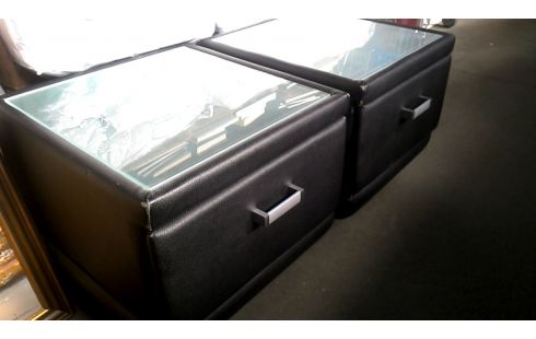 NACHTTISCH SCHWARZ KUNSTLEDER 1 SCHUBLADE ZOPF EIS DAS STÜCK