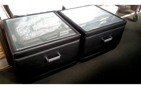 NACHTTISCH SCHWARZ KUNSTLEDER 1 SCHUBLADE ZOPF EIS DAS STÜCK