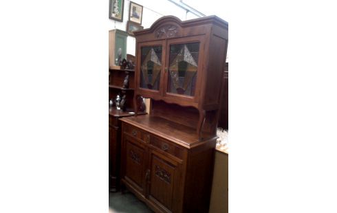 MUEBLE BAJO. ART DECO OLMO, , VIDRIERA