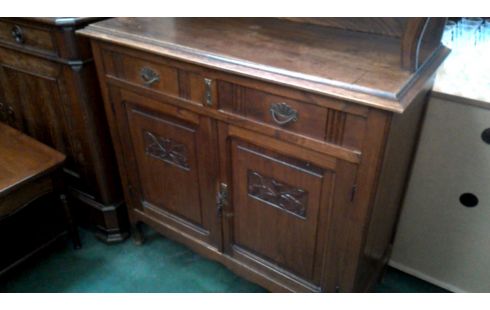 MUEBLE BAJO. ART DECO OLMO, , VIDRIERA