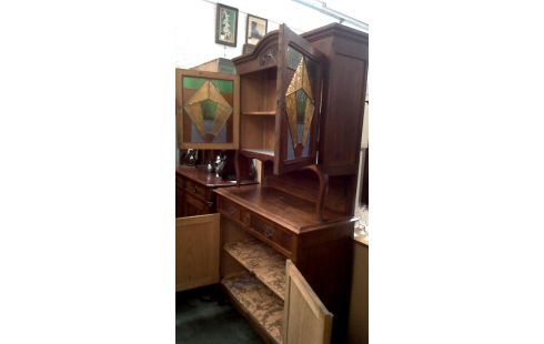 MUEBLE BAJO. ART DECO OLMO, , VIDRIERA