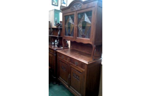 MUEBLE BAJO. ART DECO OLMO, , VIDRIERA