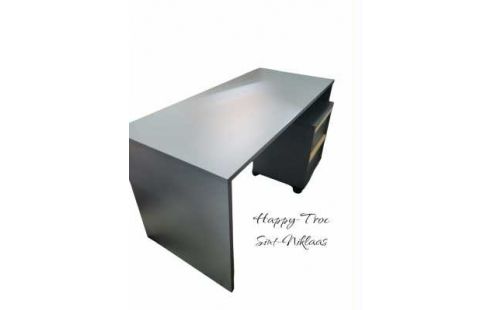 SCHREIBTISCH SCHWARZ RESOPAL, , SCHREIBTISCH-SCHUBLADENREGAL 2 SCHUBLADEN