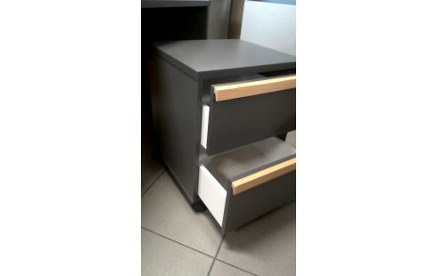 SCHREIBTISCH SCHWARZ RESOPAL, , SCHREIBTISCH-SCHUBLADENREGAL 2 SCHUBLADEN