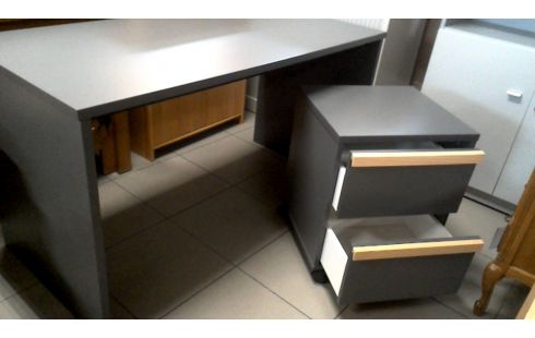 SCHREIBTISCH SCHWARZ RESOPAL, , SCHREIBTISCH-SCHUBLADENREGAL 2 SCHUBLADEN