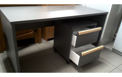 SCHREIBTISCH SCHWARZ RESOPAL, , SCHREIBTISCH-SCHUBLADENREGAL 2 SCHUBLADEN