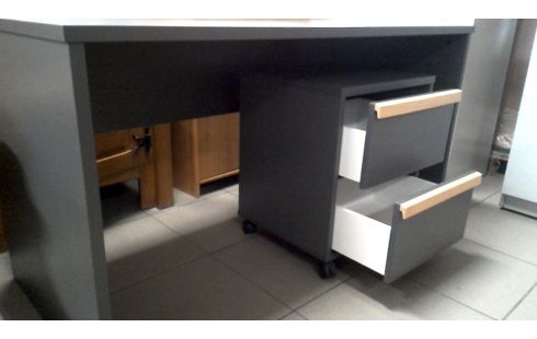 SCHREIBTISCH SCHWARZ RESOPAL, , SCHREIBTISCH-SCHUBLADENREGAL 2 SCHUBLADEN