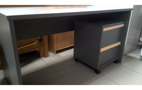 SCHREIBTISCH SCHWARZ RESOPAL, , SCHREIBTISCH-SCHUBLADENREGAL 2 SCHUBLADEN