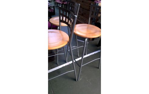 TABOURET DE BAR METAL, , BOIS L UNITE