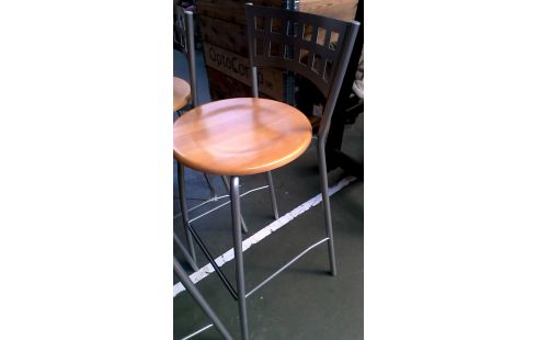 TABOURET DE BAR METAL, , BOIS L UNITE