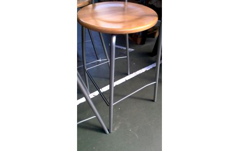 TABOURET DE BAR METAL, , BOIS L UNITE